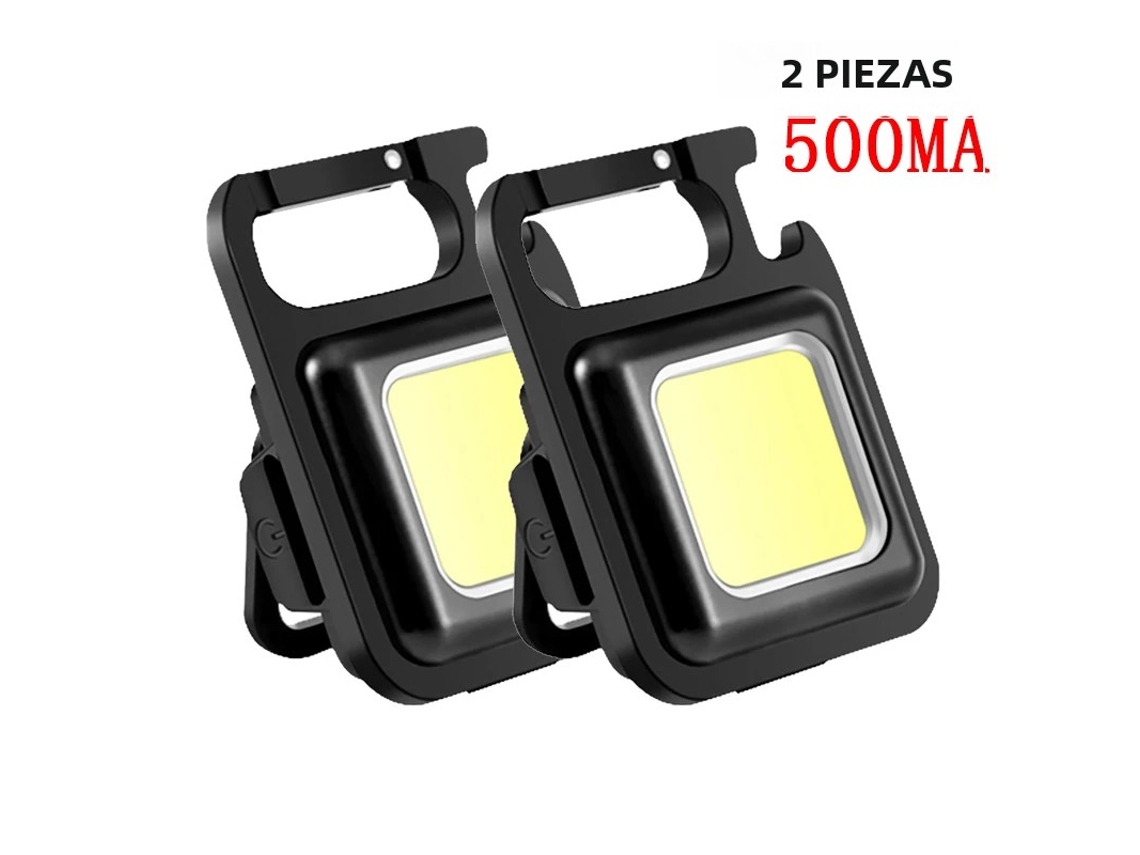 (2 X 500mah) Mini Lanterna Portátil Cob, Lanterna De Chaveiro, 4 Leds, Iluminação À Prova D'água, Lanterna De Emergência