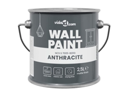 Conjunto 1 Tinta De Parede Vidaxl Antracite (2,5 L)