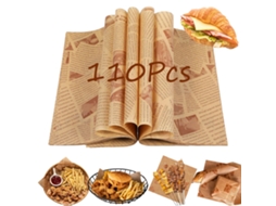 Papel Para Sanduíches De Alta Qualidade, Impermeável, Com 110 Folhas Resistentes A Óleo E Estampa Requintada, Ideal Restaurantes.