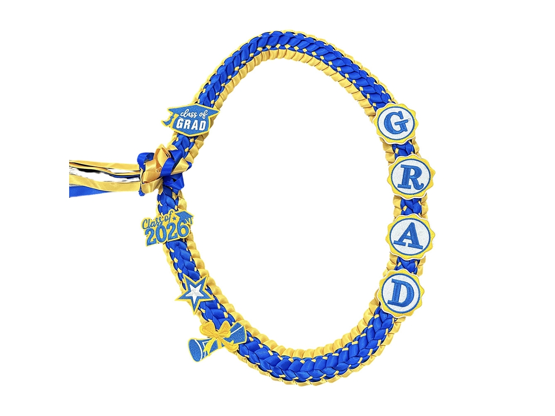 Colar Com Coroa De Flores Artesanal Azul Para Formatura 2026 Siurn