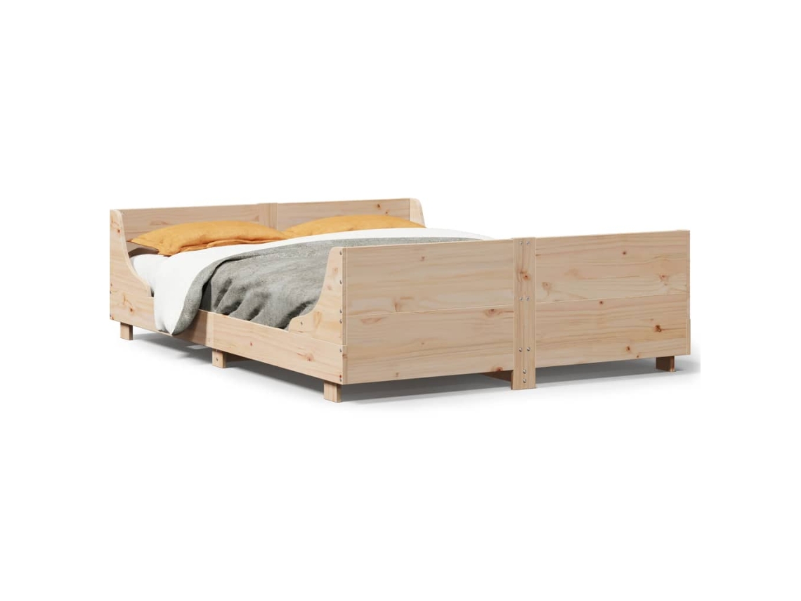 Cama Sem Colchão 160x200 Cm Madeira de Pinho Maciça MAISON EXCLUSIVE