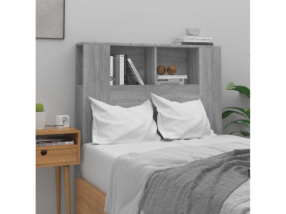 Vidaxl Armário De Cabeceira 100x18,5x102,5 Cm Sonoma Cinzento