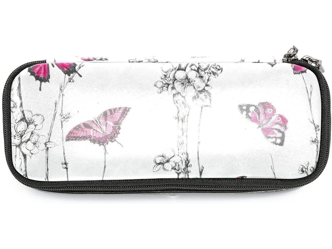 Estojo vintage com estampa floral, grande capacidade, ideal para escola, escrivaninha, adultos, meninas e meninos.