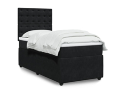 Vidaxl Cama com Molas/colchão 90x200 Cm Veludo Preto