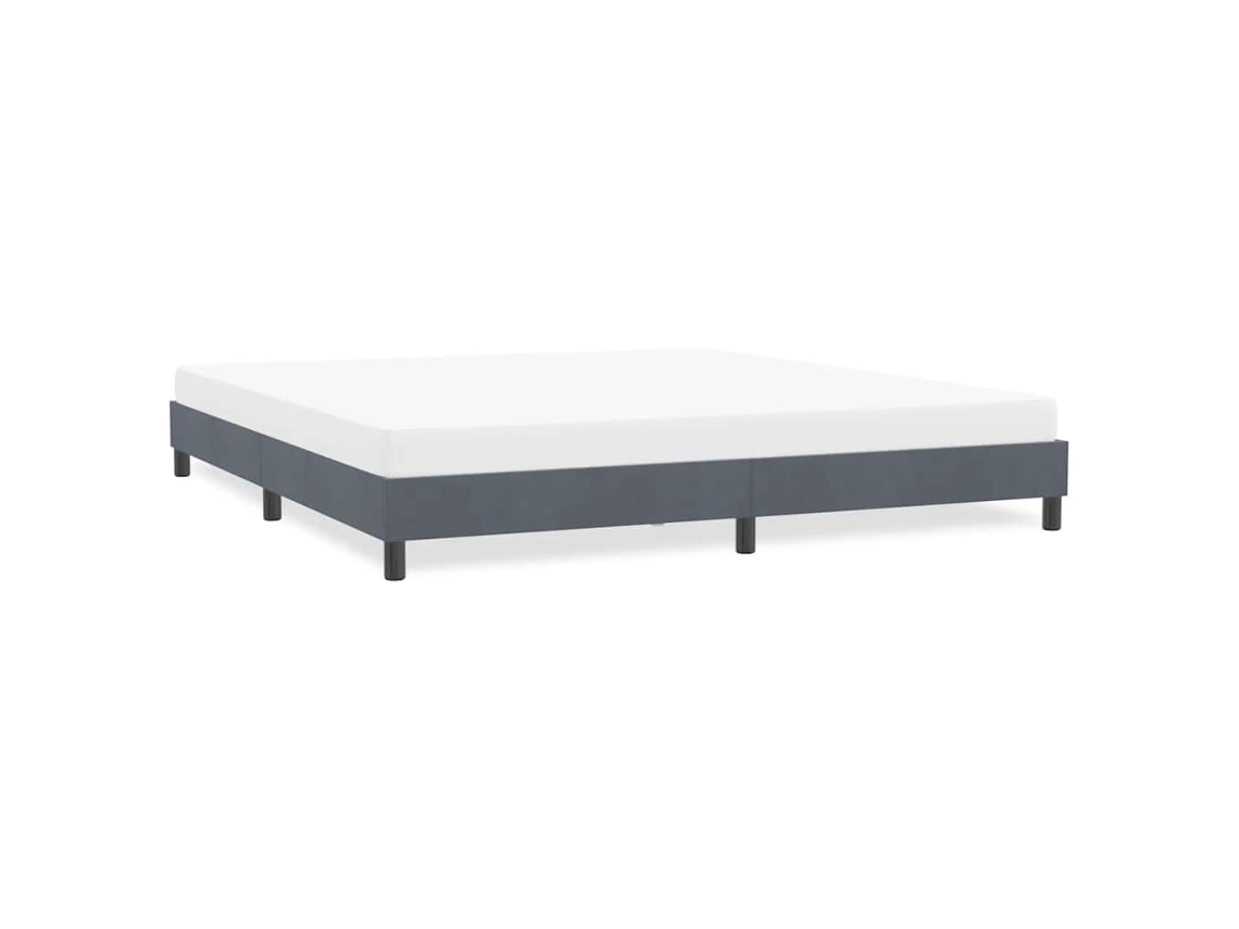 Vidaxl Estrutura De Cama Sem Colchão 180x210 Cm Veludo Cinza Escuro