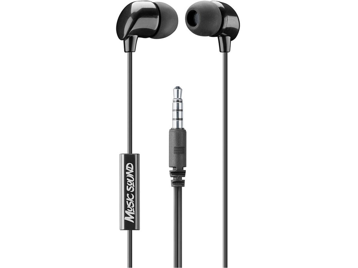 Auricular Jack de 3,5 mm Negro de Linha de Celular
