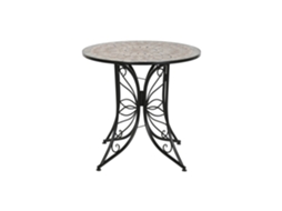 Mesa de Jantar Redonda, em Metal e Cerâmica, Preta, 80x80x76cm ALEXANDRA HOUSE LIVING
