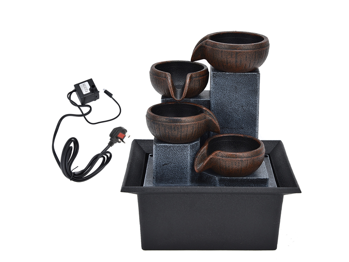 Fontana de mesa com luz Led para Feng Shui | S/MARCA