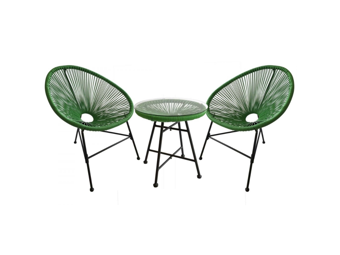 Conjunto 2 Cadeiras de Jardim CONCEPT U Acapulco (Verde - Aço - 82x71x68 cm)