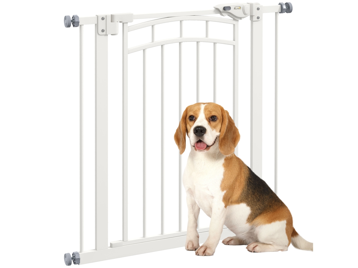 Portão de Segurança para Cães Portão de Escada Duplo Extensível 74 80 X 76 Cm Branco Ge