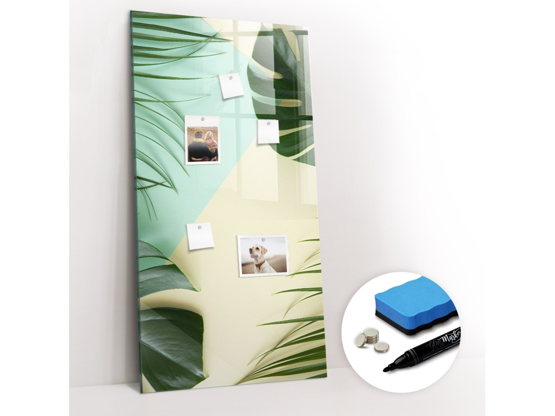 Quadro Magnético Monstera Tropical Para O Escritório Espelharte (60x120 Cm)