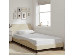 Vidaxl Estrutura de Cama Dover 100x200 Cm Tecido Cor Creme
