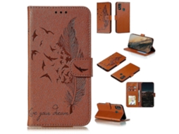 Brown26-27 Feather Pattern Litchi Texture Horizontal Flip Leather Case With Wallet Holder Card Slots For Huawei Honor 9x Lite