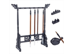 Suporte Para Pincéis De Caligrafia Chinesa - Moldura De Plástico Com 12 Pinos