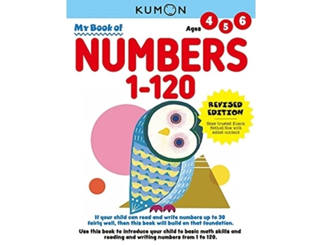 Livro my book of numbers 1-120 (revised edition) de kumon publishing (inglês)
