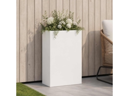 Vidaxl Vaso De Jardim Branco 40 X 20 X 75 Cm Aço Laminado A Frio