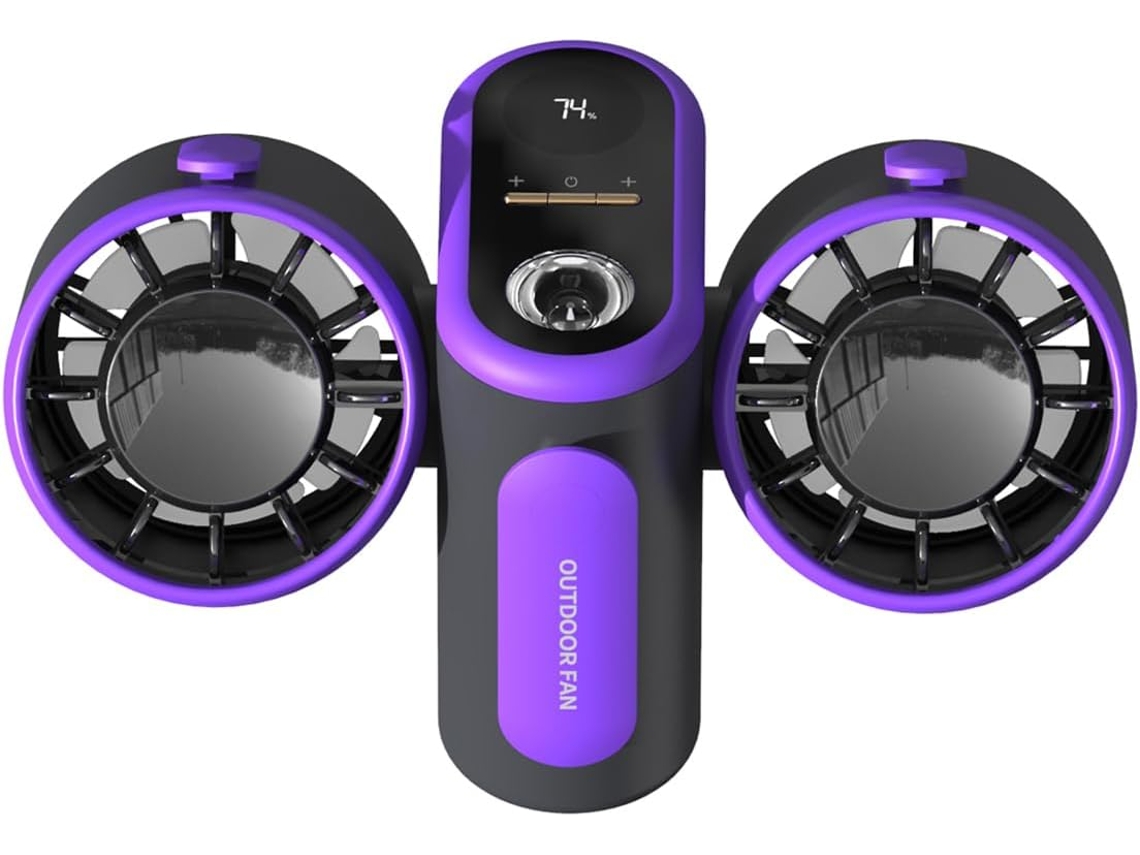 Ventilador De Cintura Com Duas Cabeças, Pequeno Ventilador Portátil, Ventilador De Camping Com Iluminação, Visor Digital Inteligente
