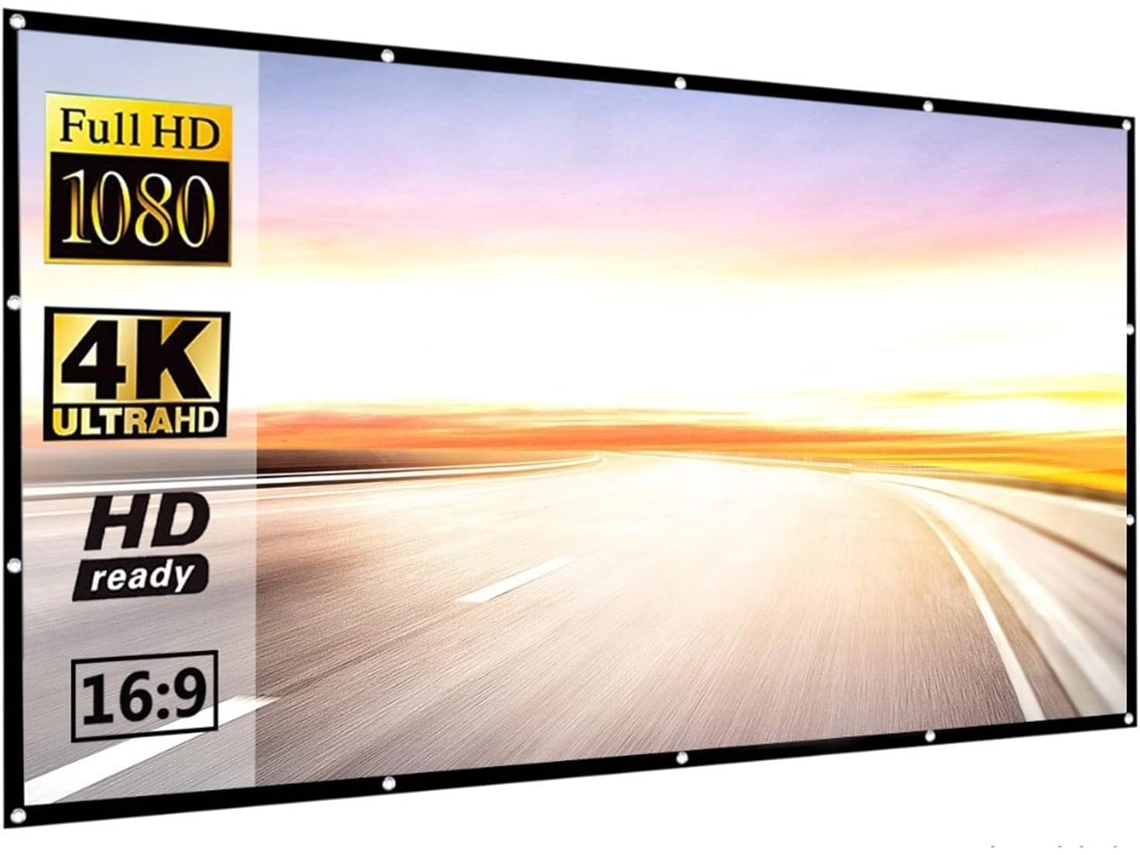 Tela de Projeção 150 Polegadas 16:9 Hd, Portátil | S/MARCA