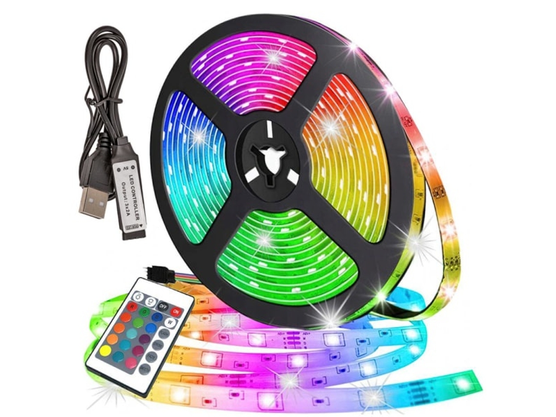 Fita Led, 3 M, Rgb, Usb, Para Decoração De Móveis, Televisão, Prateleiras E Ambientes Internos