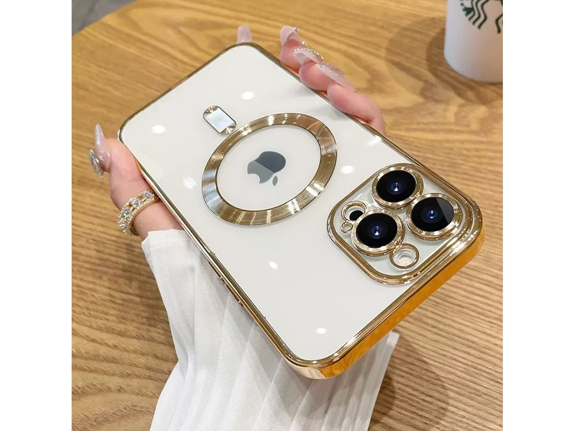 Capa Para Iphone 17 Air Com Revestimento Dourado, Magnética E Macia.