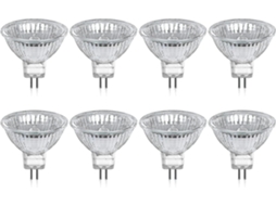 Rebe bombilla Halógena Gu5.3 Mr16 35w 12v Branca Quente 2800k Regulável 400 Lúmenes 2 Pinos Foco de Substituição Pacote de 8