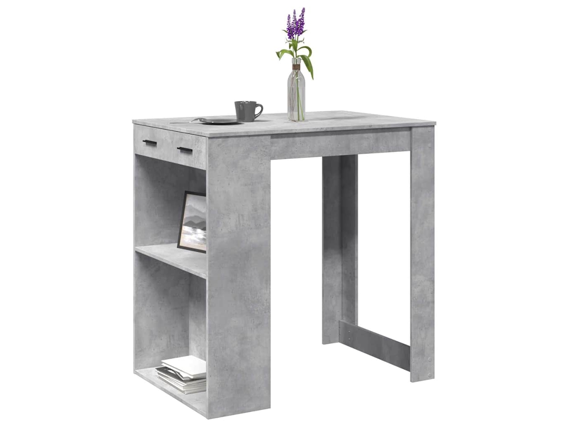 Vidaxl Mesa De Bar 102x70x103,5 Cm Derivados Madeira Cinzento Cimento
