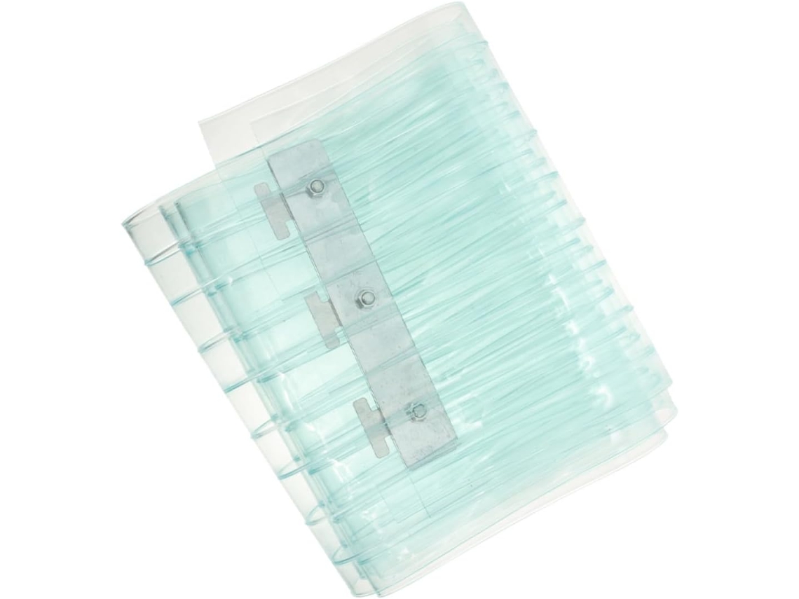 Cortina De Porta Em Pvc Com Listras Azuis Grossas, Resistente Ao Vento E Ao Frio, Com Tiras Transpar Gokoco