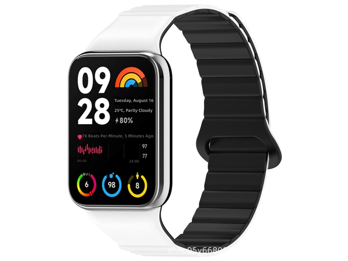 Pulseira de Silicone Magnética Bicolor Compatível com Redmi Watch 4, Xiaomi 8 Pro/9 Pro CHABERLU