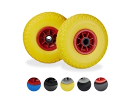 Conjunto Com 2 Rodas De Borracha Pu Para Carrinho De Mão