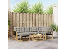 Vidaxl Conjunto De Sofás Para Exterior 7 Pcs Branco E Cinzento-claro