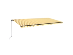 Toldo Retrátil Manual com Led 600x350 Cm Amarelo e Branco MAISON EXCLUSIVE