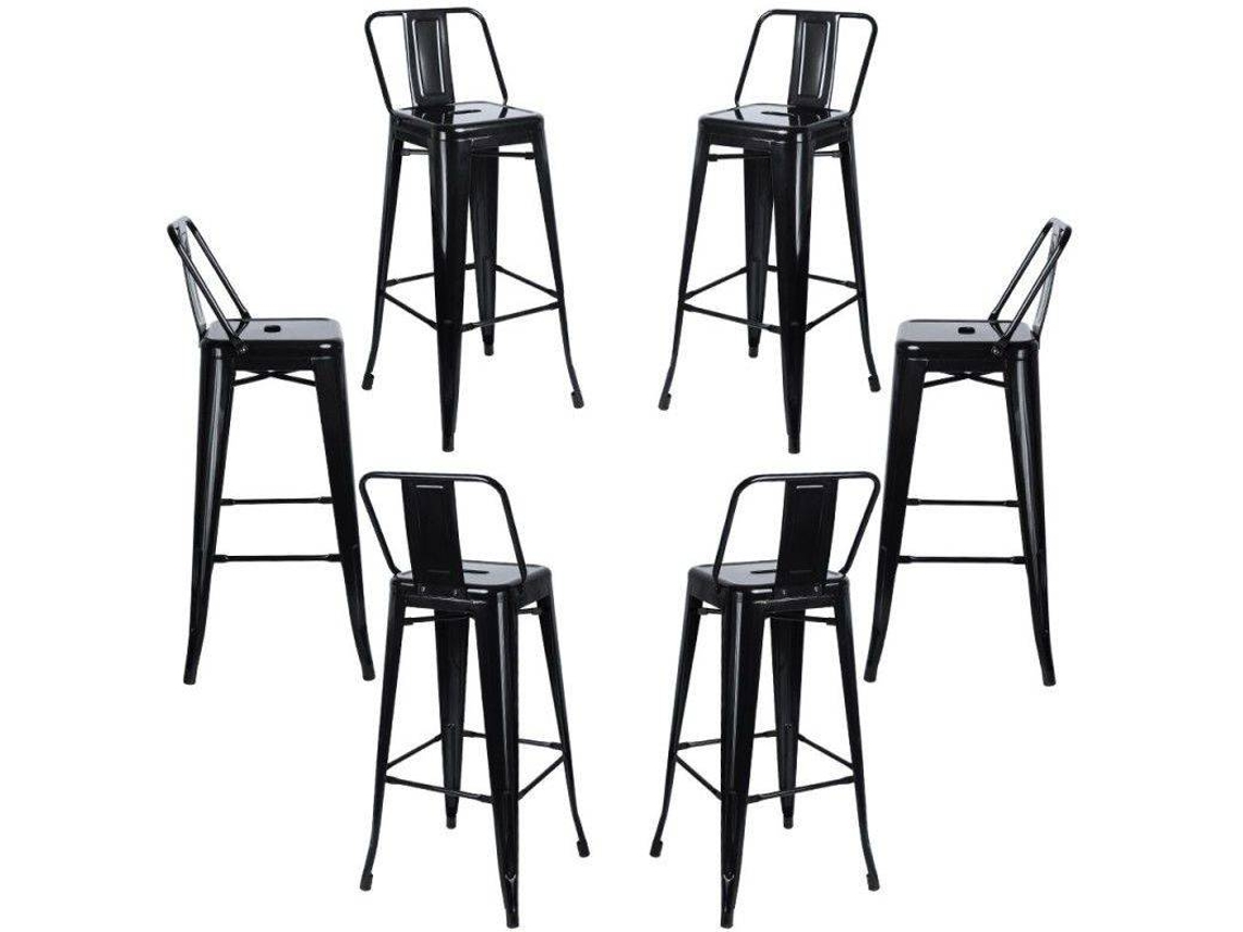 Pack 6 Bancos Torix Encosto 100 Cm - Preto
