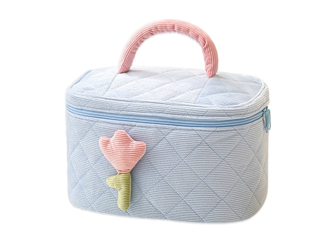 Necessaire Elysve Cotelê Grande Capacidade Bolsa De Armazenamento