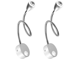Luminária de parede minimalista e elegante com braço flexível ajustável em 360 graus e 3 opções de núcleo BRILVIBERA (não disponível).
