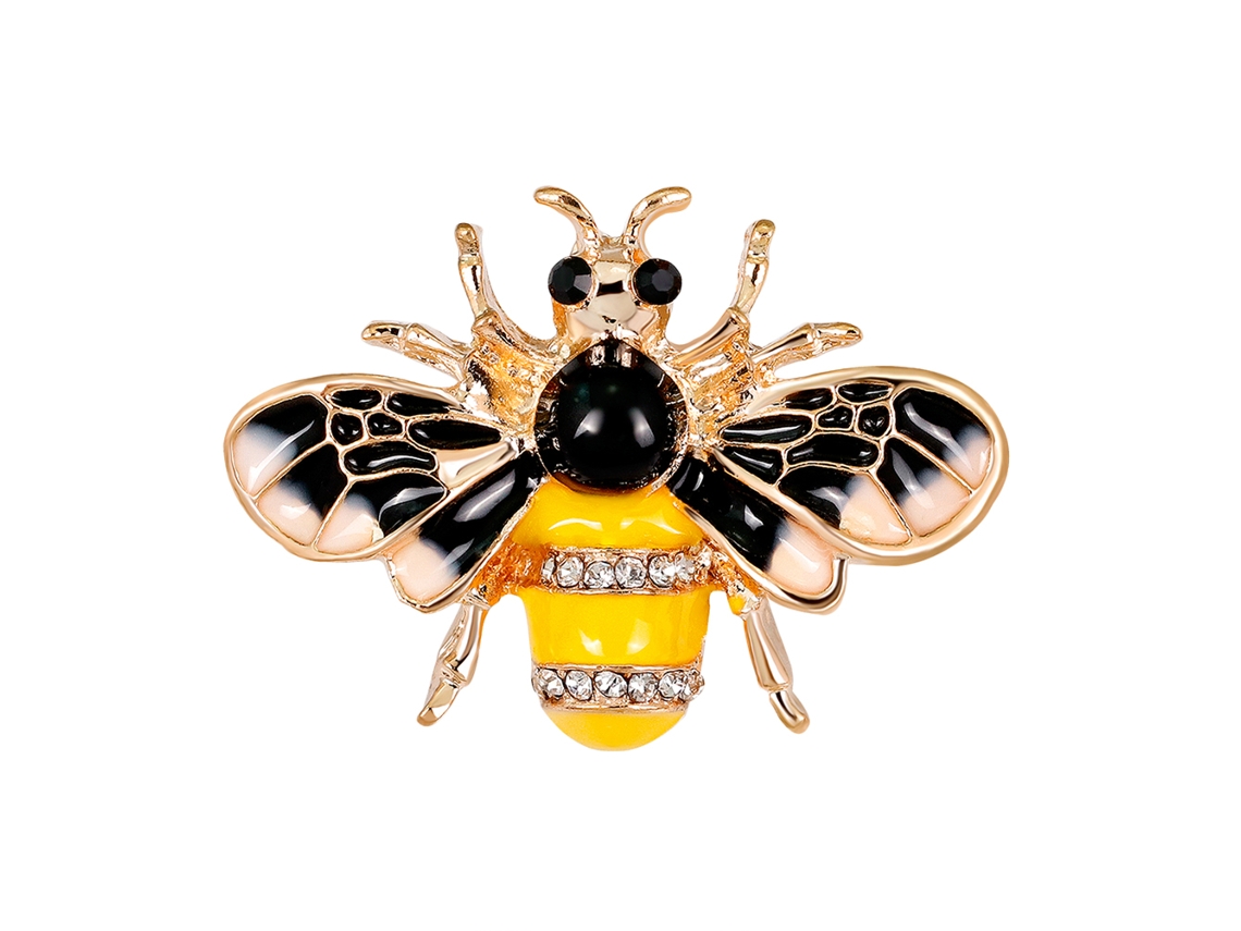 Broche De Abelha Com Strass Brilhante Decoração Feminina
