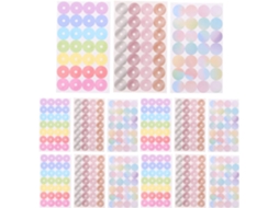 Adesivos Transparentes Autoadesivos Para Reforço De Furos Em Papel, 24 Folhas, 68x 11, 6mm, Com Design Metálico E