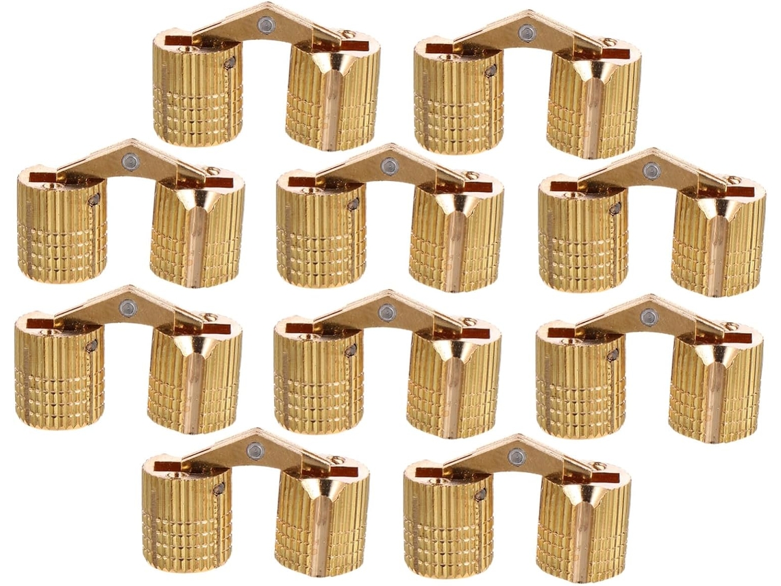 Conjunto De 10 Dobradiças Cilíndricas Latão Mm Com Ângulo Abertura