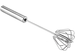 Batedor De Ovos Manual Em Aço Inoxidável Com Mecanismo Giratório, Versátil Para Bater, Misturar E Bater Leite. Ideal Para, Bater E Mexer