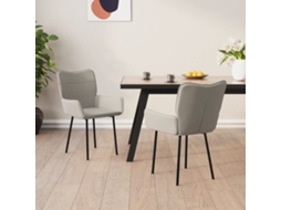 Vidaxl Cadeiras De Jantar 2 Pcs Veludo Cinzento-claro