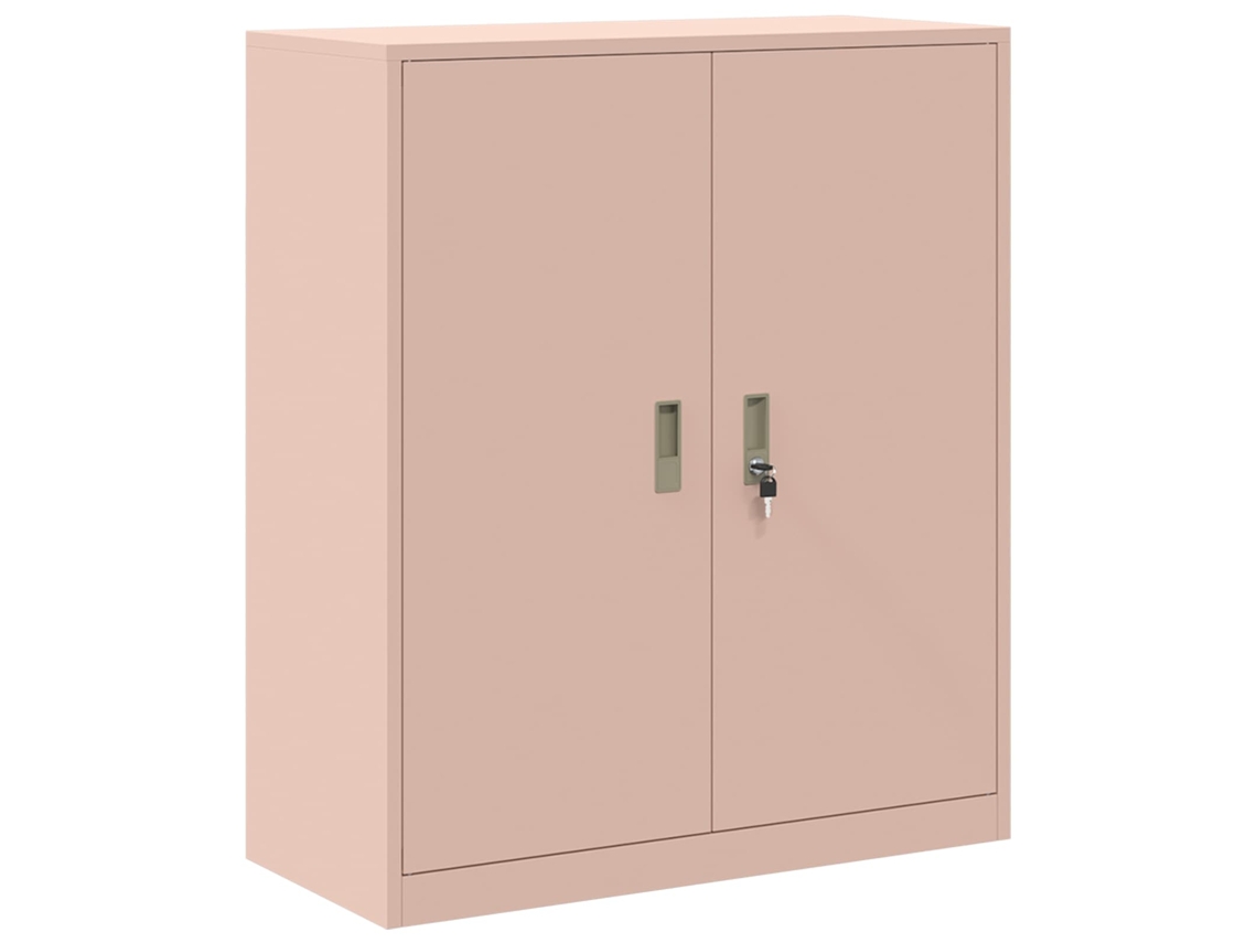 Conjunto 1 Armário De Armazenamento De Escritório Vidaxl Rosa Aço (90 X 40 X 105 Cm)