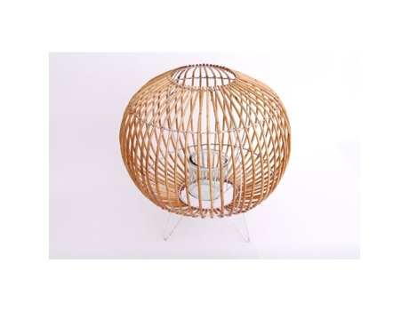 Castiçal bola de vime Alix - Diam. 41 x A. 43 cm - Branco