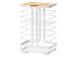 Nova Line suporte para Facas de Cozinha Multifuncional com Armazenamento e Design Decorativo de Ferro, Bambu e Ps