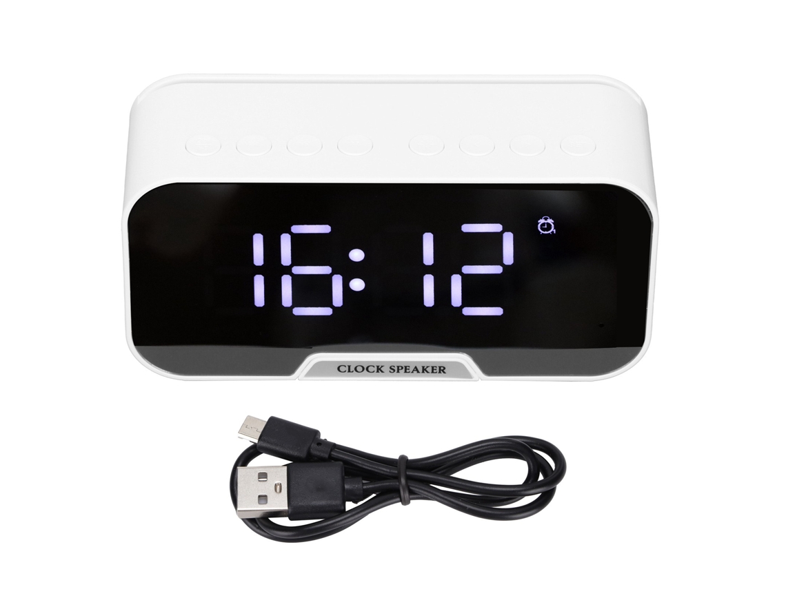 Relógio Alto-falante Bluetooth com Função de Alarme CHABERLU, Branco