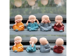 2026 4 Peças de Estátuas de Monges Bonitos em Resina Pequenos, Decoração Criativa de Buda Kung Fu Sábio