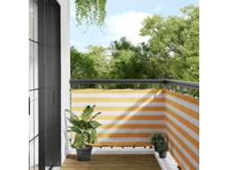 Vidaxl Tela De Varanda 90x800 Cm Amarelo E Branco Riscas
