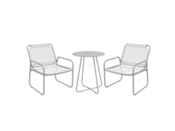 Conjunto Lounge 3p Rattan Cinza Escuro, 2 Cadeiras, Mesa.-cy