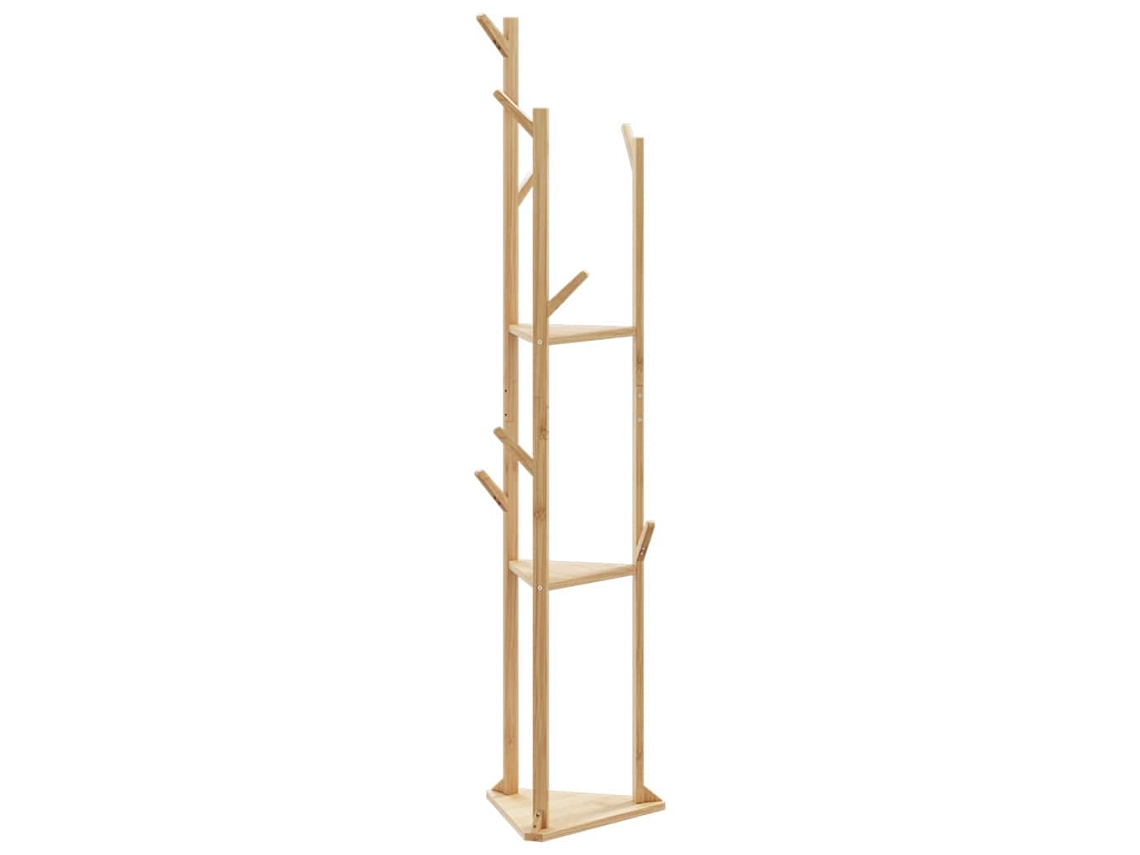 Vidaxl Cabide Com Ganchos E Prateleiras 39x33x166 Cm Bambu