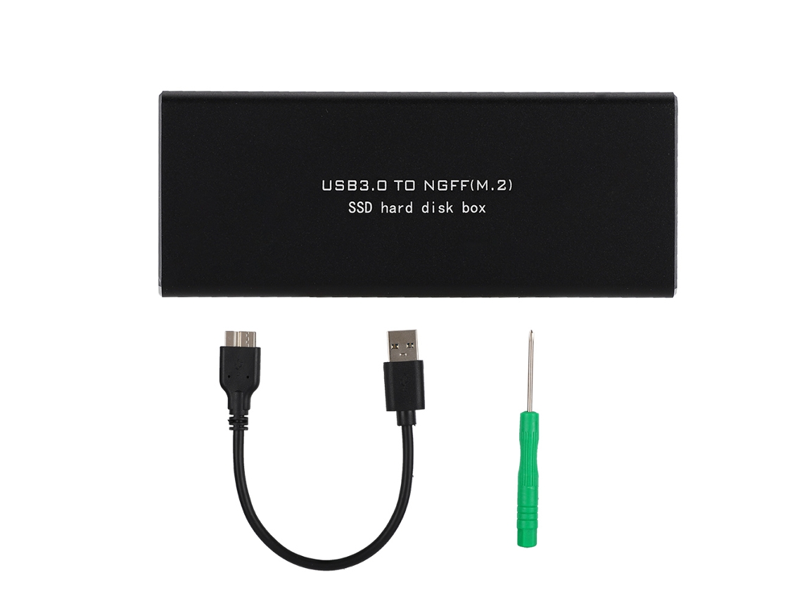 Enclosure De Hdd De Metal De Alumínio M.2 Ssd Para Usb3.0 Caixa Preta