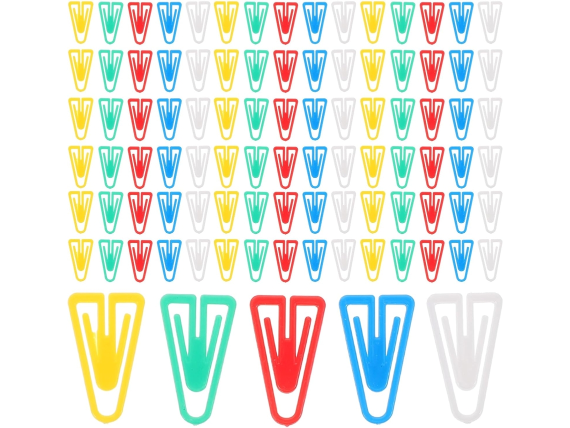 100 Clipes de Papel Triangulares Pequenos, Acessórios de Mesa Resistentes para Prender Anotações, Arquivos e Documentos
