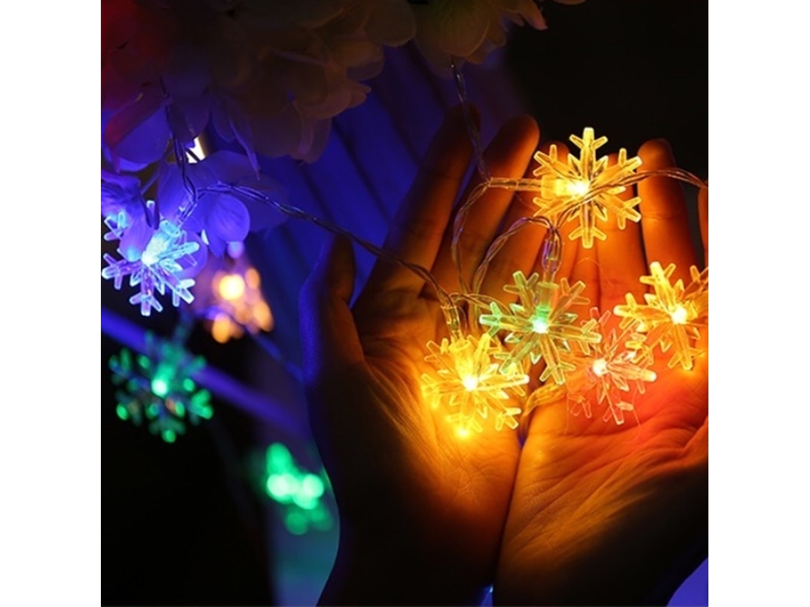Luzes De Natal Led Em Forma De Floco De Neve Para Ambiente Festivo